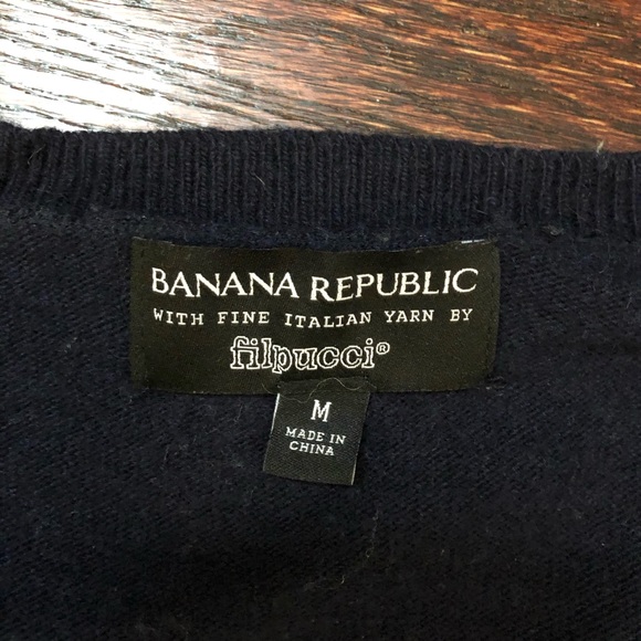 Navy wool sweater v neck - Picture 3 of 3